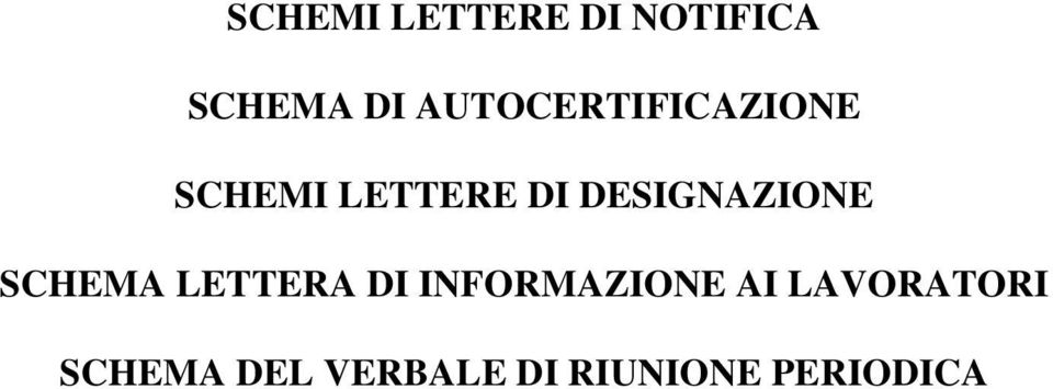 DESIGNAZIONE SCHEMA LETTERA DI