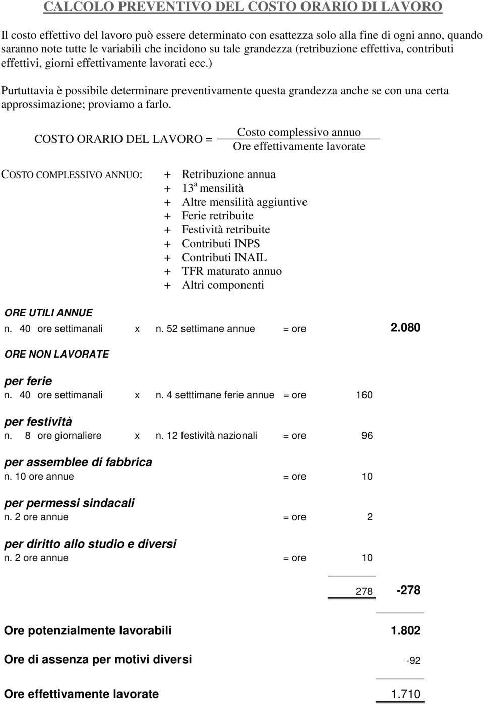 ) Purtuttavia è possibile determinare preventivamente questa grandezza anche se con una certa approssimazione; proviamo a farlo.