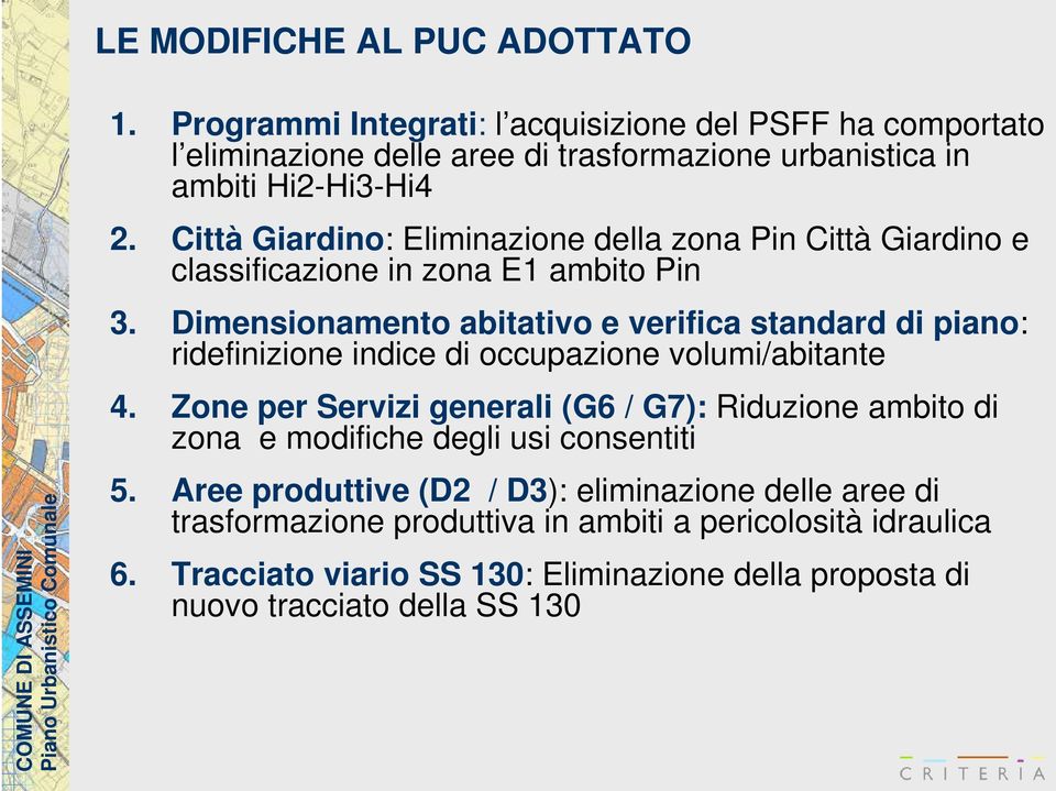 Dimensionamento abitativo e verifica standard di piano: ridefinizione indice di occupazione volumi/abitante 4.