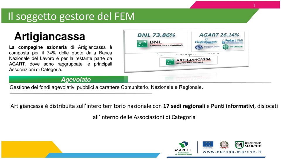 Agevolato Gestione dei fondi agevolativi pubblici a carattere Comunitario, Nazionale e Regionale.