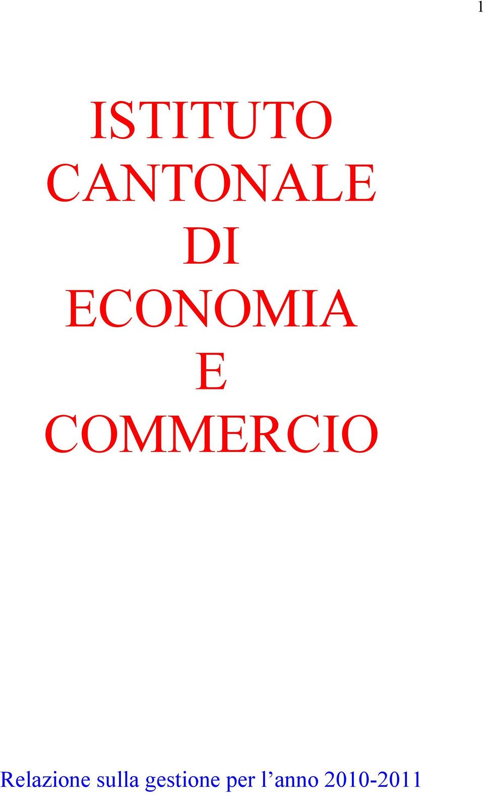 COMMERCIO Relazione