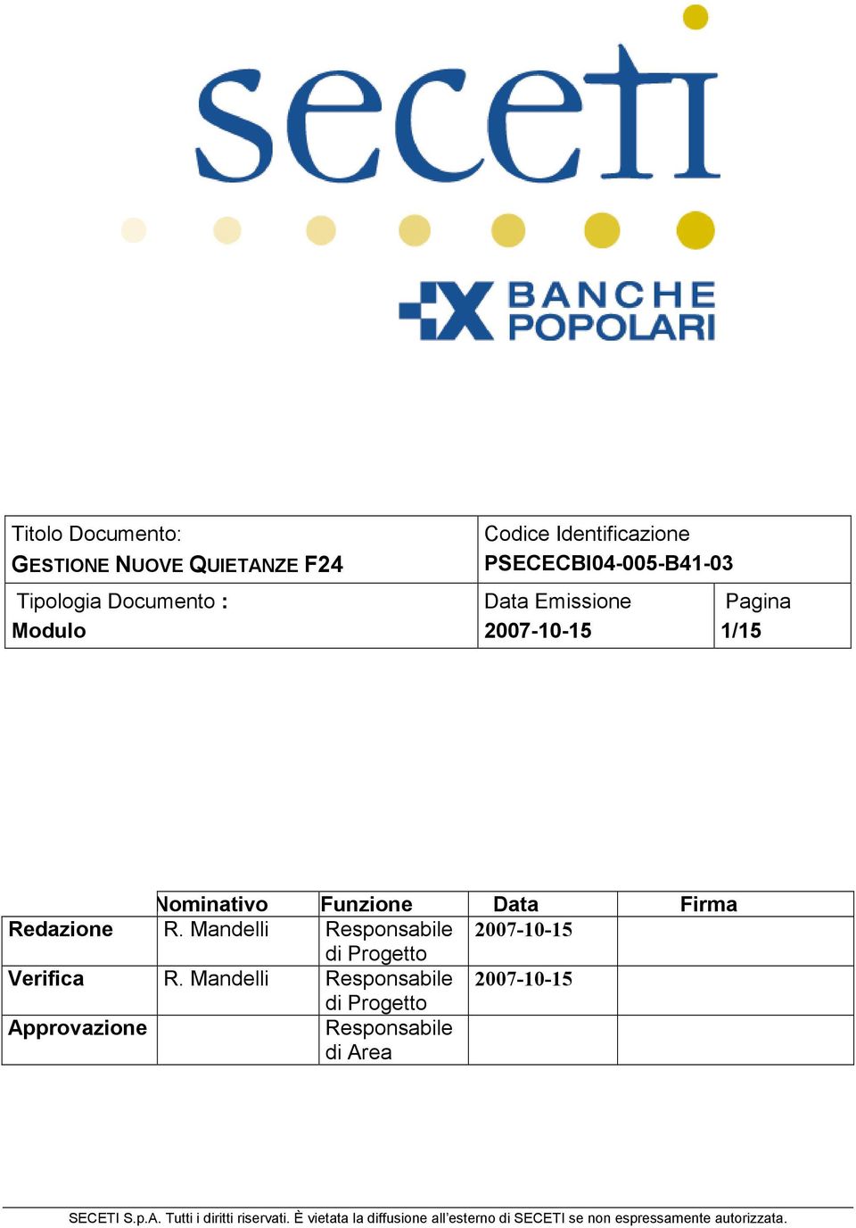 Mandelli Responsabile di Progetto Verifica R.