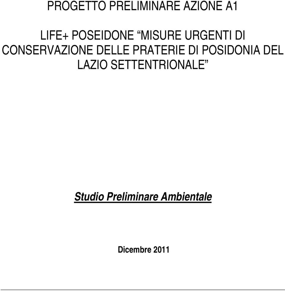 DELLE PRATERIE DI POSIDONIA DEL LAZIO