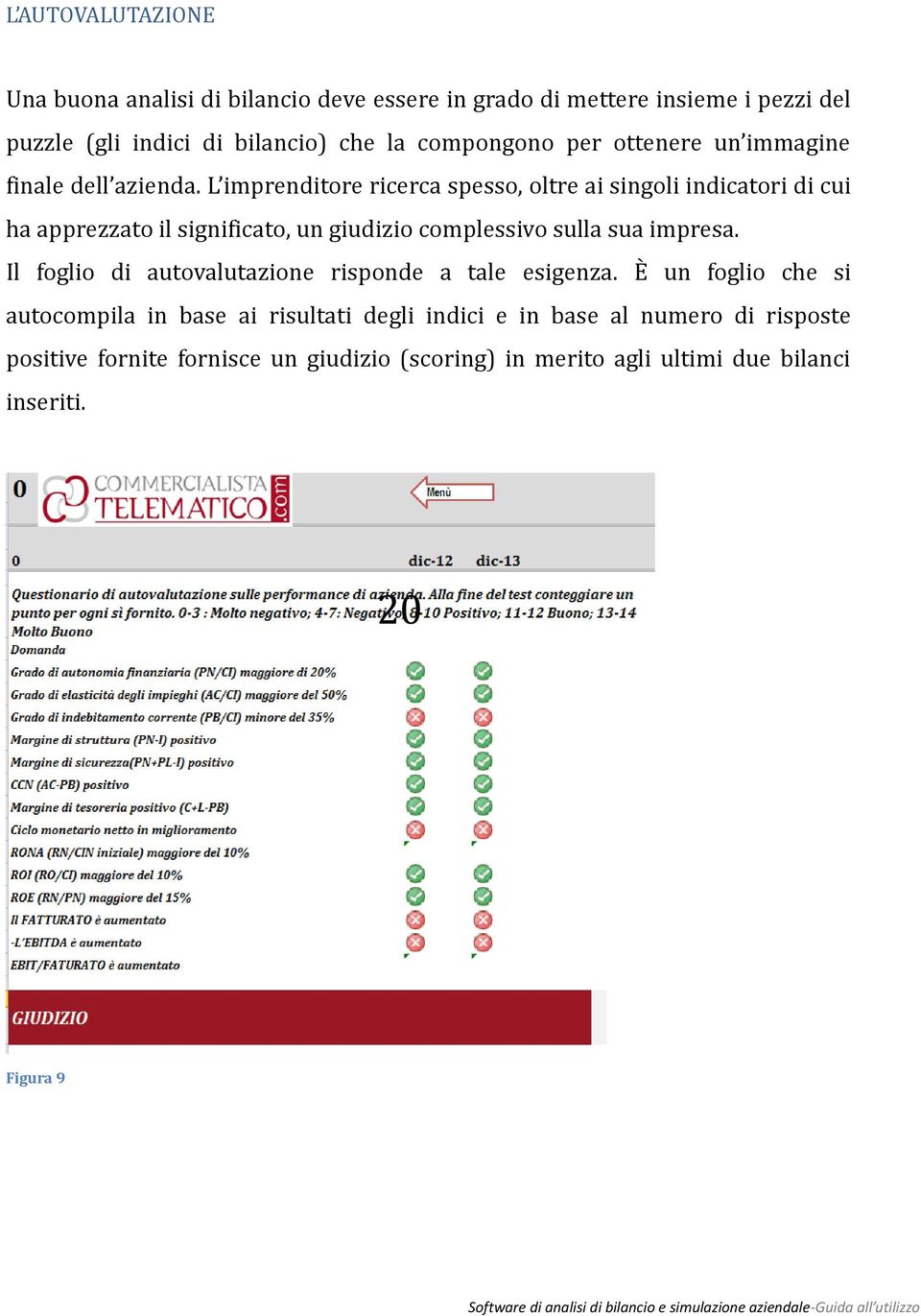 L imprenditore ricerca spesso, oltre ai singoli indicatori di cui ha apprezzato il significato, un giudizio complessivo sulla sua impresa.