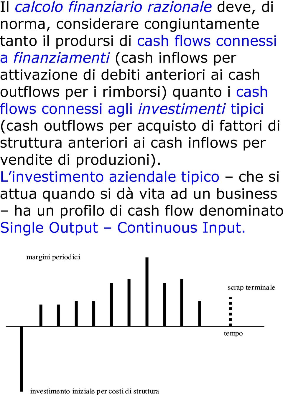 fattori di struttura anteriori ai cash inflows per vendite di produzioni).