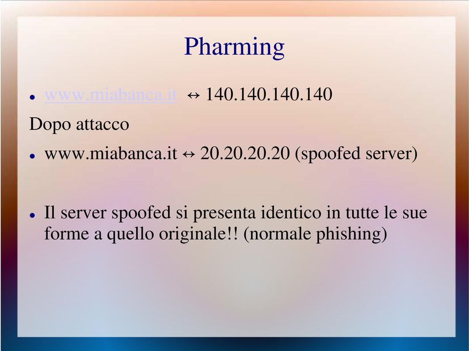 20.20.20 (spoofed server) Il server spoofed si