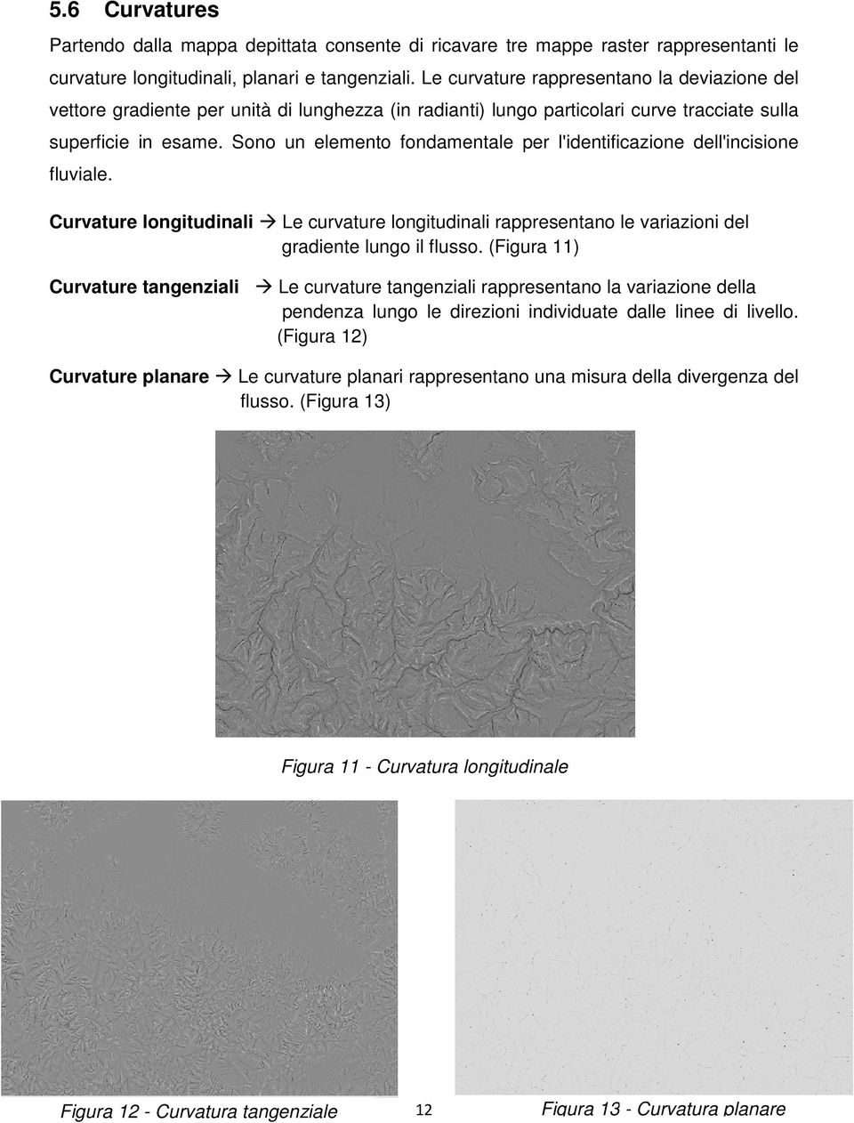 Sono un elemento fondamentale per l'identificazione dell'incisione fluviale. Curvature longitudinali Le curvature longitudinali rappresentano le variazioni del gradiente lungo il flusso.