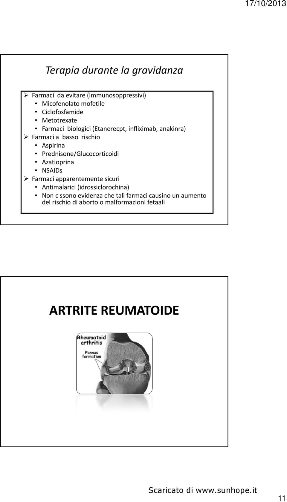 Prednisone/Glucocorticoidi Azatioprina NSAIDs Farmaci apparentemente sicuri Antimalarici (idrossiclorochina)