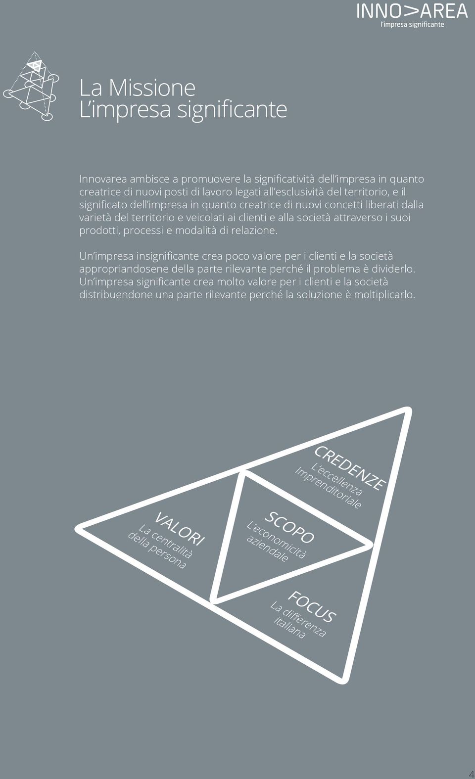 Un impresa insignificante crea poco valore per i clienti e la società appropriandosene della parte rilevante perché il problema è dividerlo.