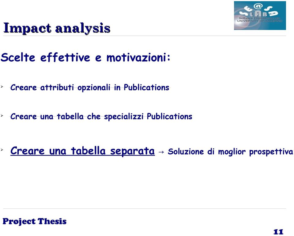 che specializzi Publications Creare una tabella