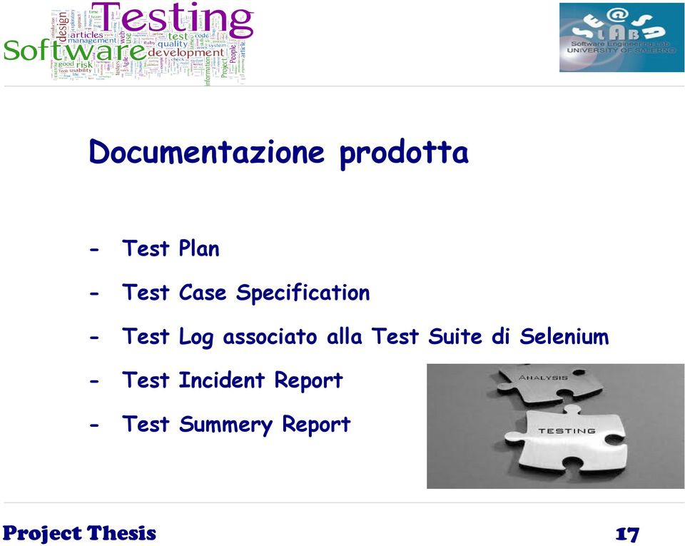 alla Test Suite di Selenium - Test Incident