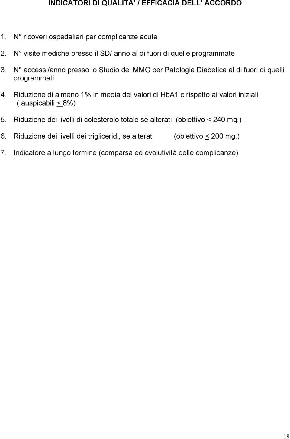 N accessi/anno presso lo Studio del MMG per Patologia Diabetica al di fuori di quelli programmati 4.