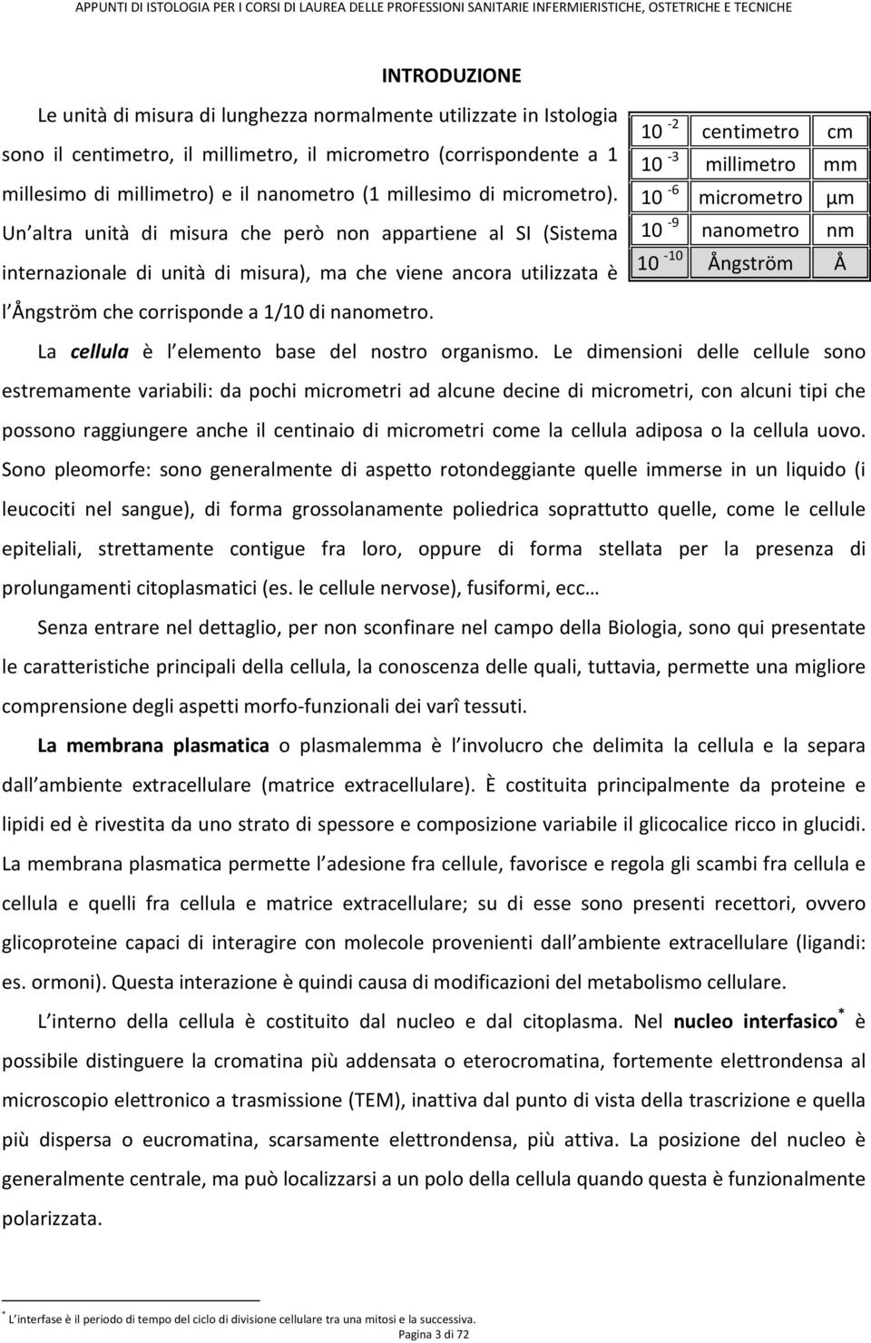 10-6 micrometro µm Un altra unità di misura che però non appartiene al SI (Sistema 10-9 nanometro nm internazionale di unità di misura), ma che viene ancora utilizzata è 10-10 Ångström Å l Ångström