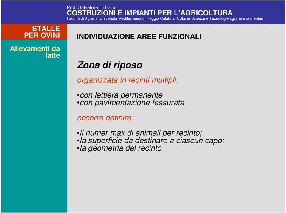 organizzata in recinti multipli: con lettiera permanente con pavimentazione fessurata occorre