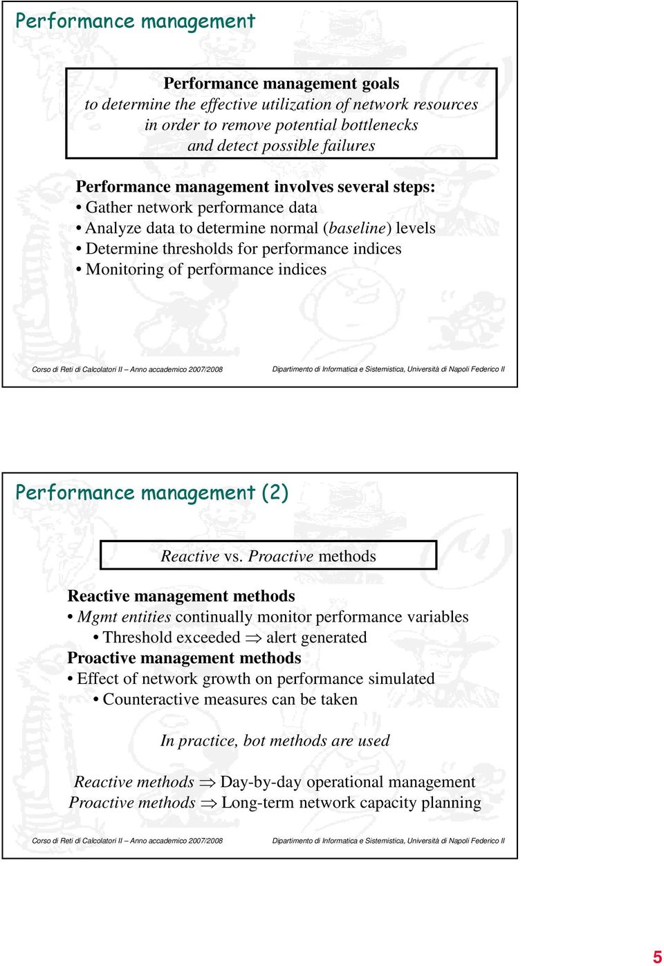 Performance management (2) Reactive vs.