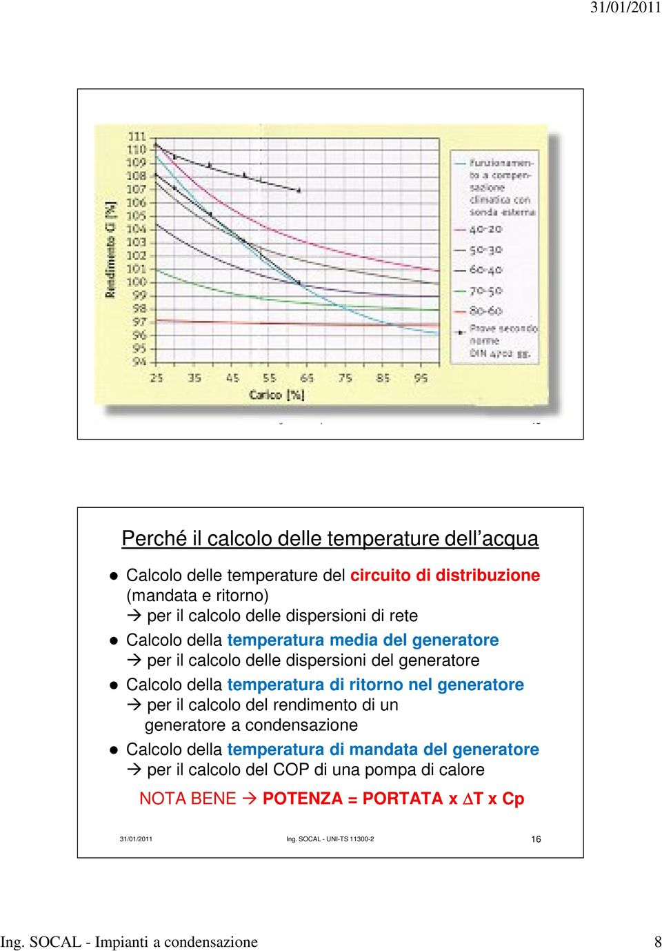 per il calcolo delle dispersioni di rete Calcolo della temperatura media del generatore per il calcolo delle dispersioni del generatore Calcolo della