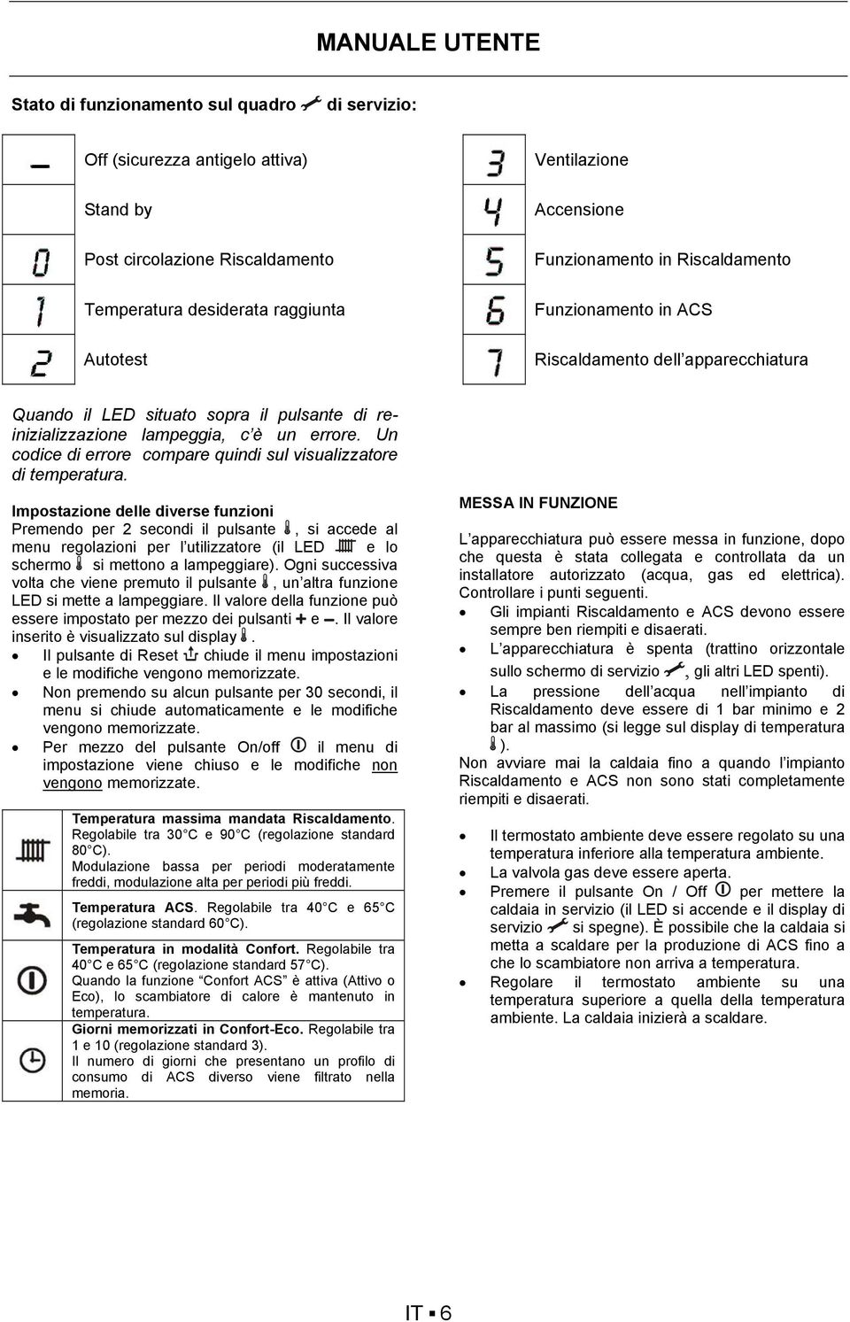 Un codice di errore compare quindi sul visualizzatore di temperatura.