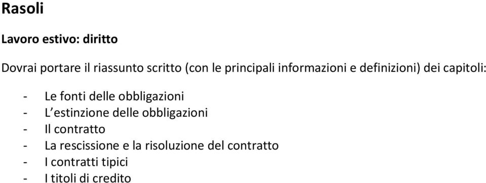 principali informazioni e definizioni) dei