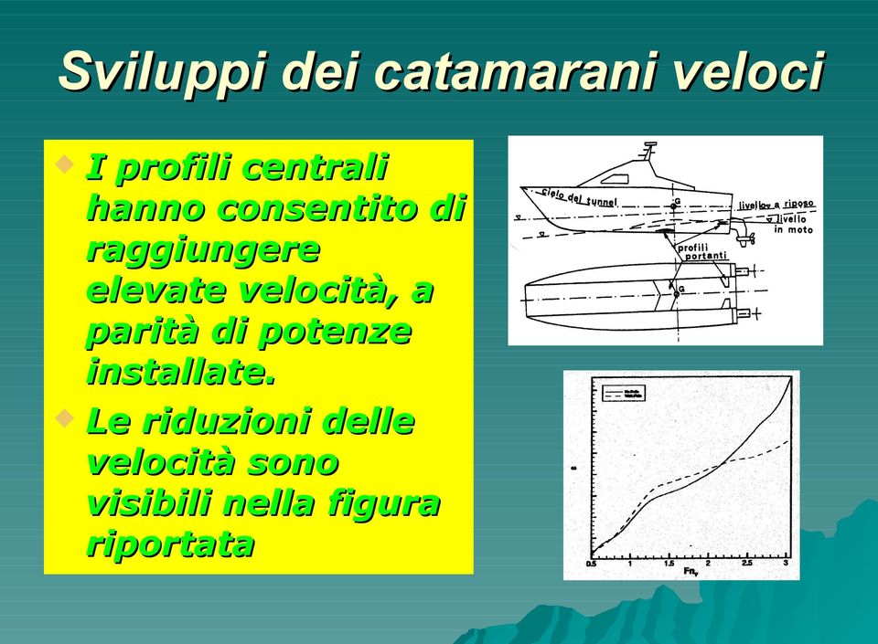 velocità, a parità di potenze installate.