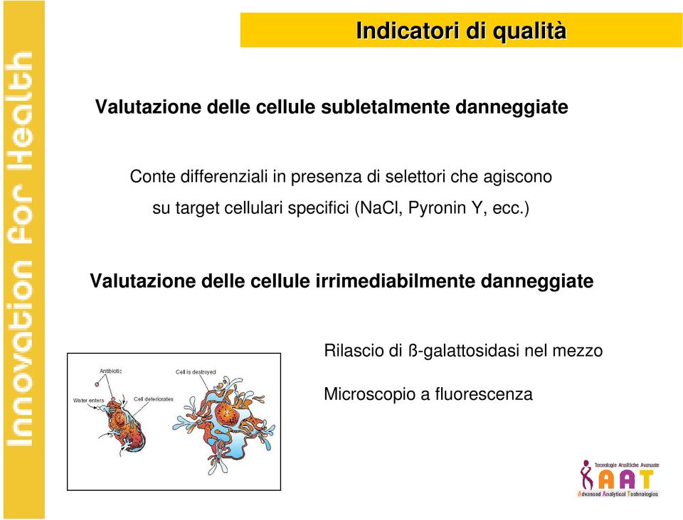 cellulari specifici (NaCl, Pyronin Y, ecc.