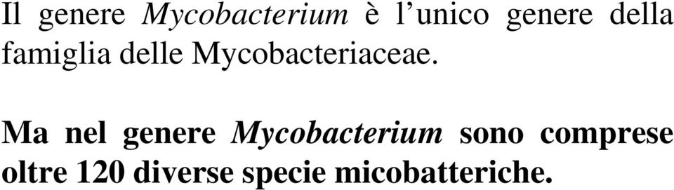 Ma nel genere Mycobacterium sono