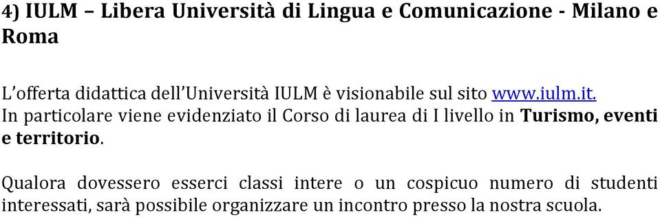 IULM è visionabile sul sito