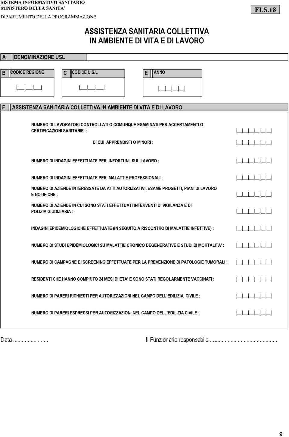 INDAGINI EFFETTUATE PER MALATTIE PROFESSIONALI : NUMERO DI AZIENDE INTERESSATE DA ATTI AUTORIZZATIVI, ESAME PROGETTI, PIANI DI LAVORO E NOTIFICHE : NUMERO DI AZIENDE IN CUI SONO STATI EFFETTUATI