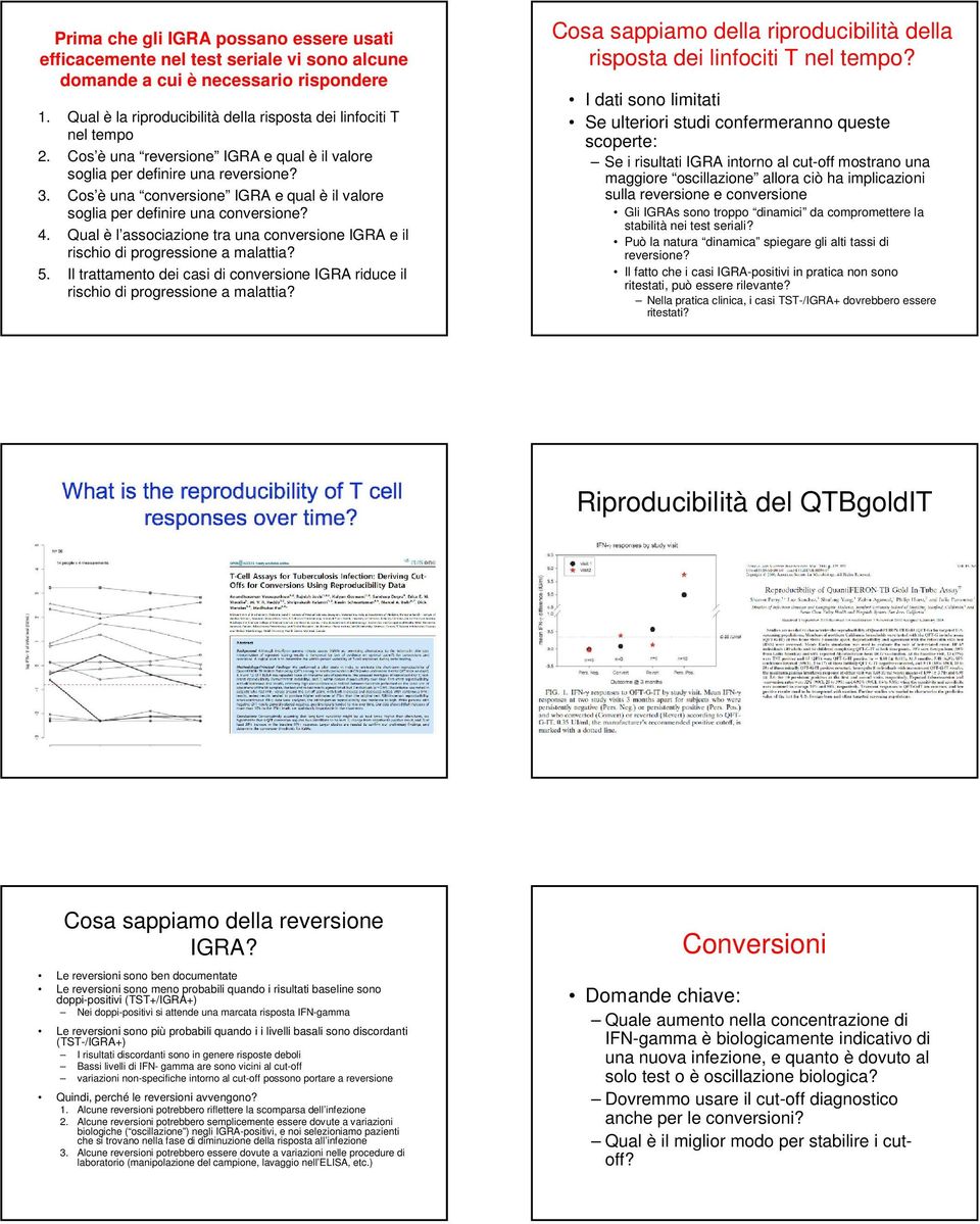 Qual è l associazione tra una conversione IGRA e il rischio di progressione a malattia? 5. Il trattamento dei casi di conversione IGRA riduce il rischio di progressione a malattia?