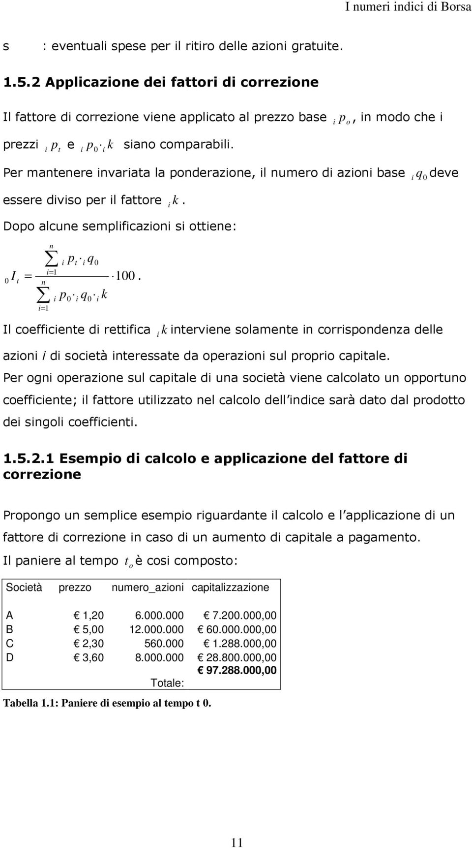 Il coeffcee d refca k k ervee solamee corrsodeza delle azo d soceà eressae da oerazo sul roro caale.