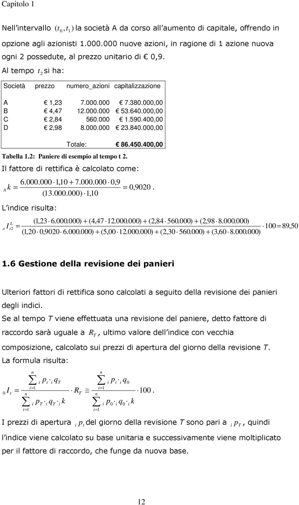 Il faore d refca è calcolao come: 6.., + 7..,9 k,92 (3..), A. L dce rsula: o I L (,23 6..) + (4,47 2..) + (2,84 56.) + (2,98 8..) 2 89,5 (,2,92 6..) + (5, 2..) + (2,3 56.) + (3,6 8..).6 Gesoe della revsoe de aer Uleror faor d refca soo calcola a seguo della revsoe de aer degl dc.