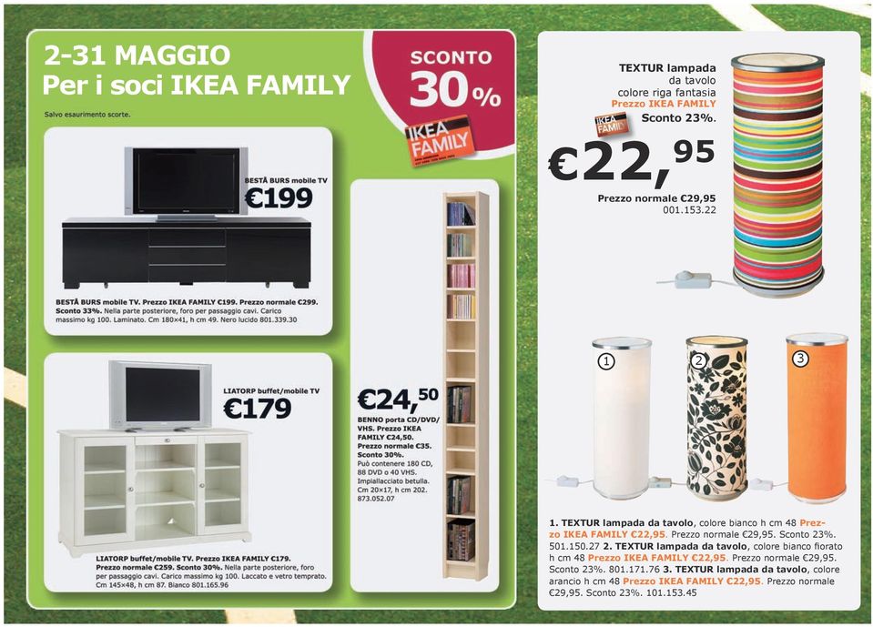 TEXTUR lampada da tavolo, colore bianco h cm 48 Prezzo IKEA FAMILY 22,95. Prezzo normale 29,95. Sconto 23%. 501.150.