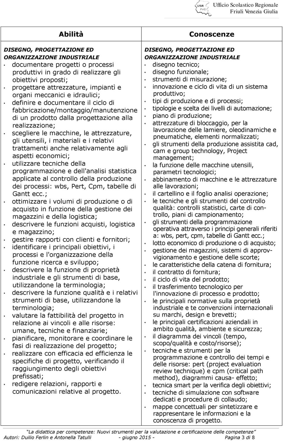 gli utensili, i materiali e i relativi trattamenti anche relativamente agli aspetti economici; utilizzare tecniche della programmazione e dell'analisi statistica applicate al controllo della