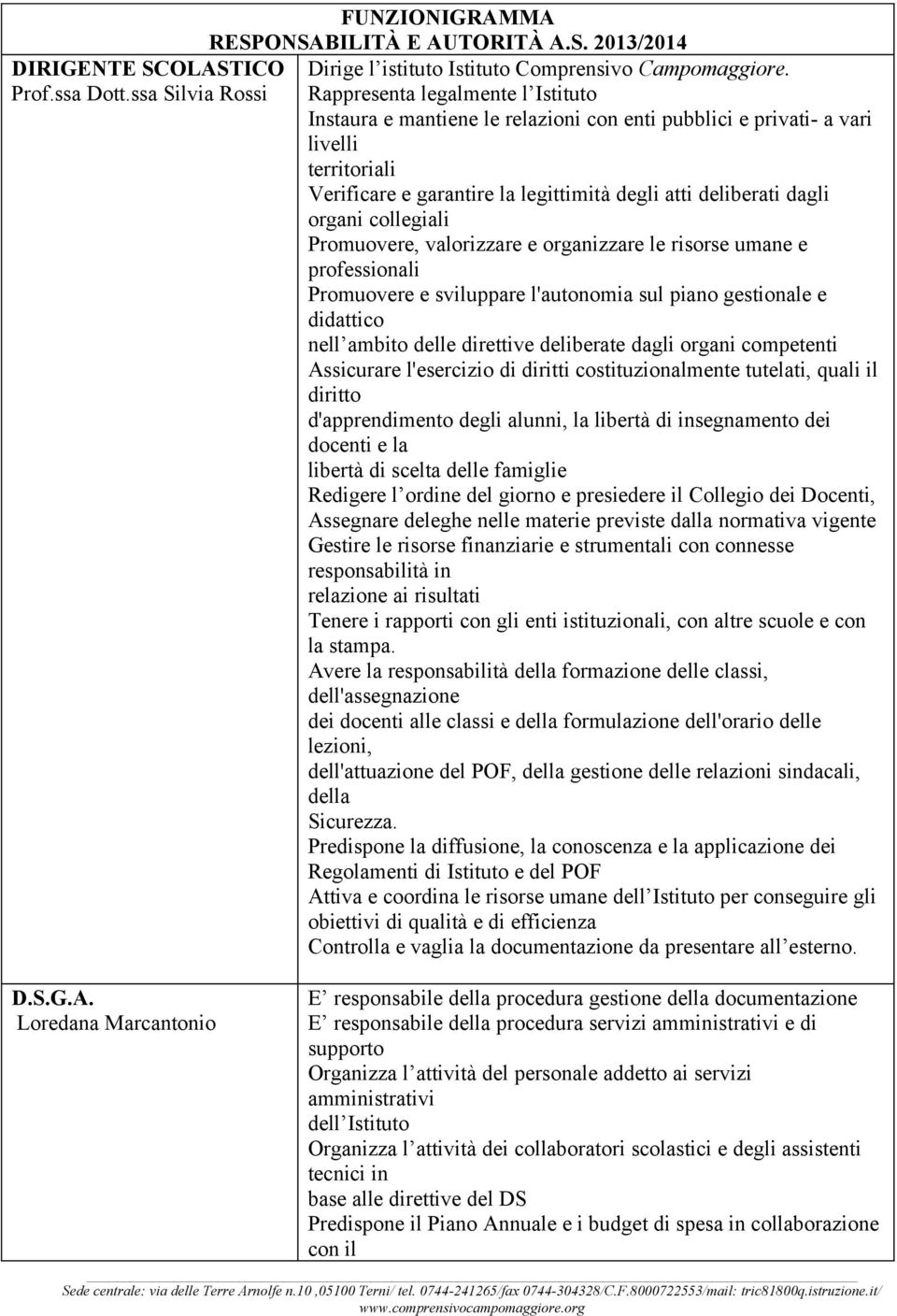 collegiali Promuovere, valorizzare e organizzare le risorse umane e professionali Promuovere e sviluppare l'autonomia sul piano gestionale e didattico nell ambito delle direttive deliberate dagli