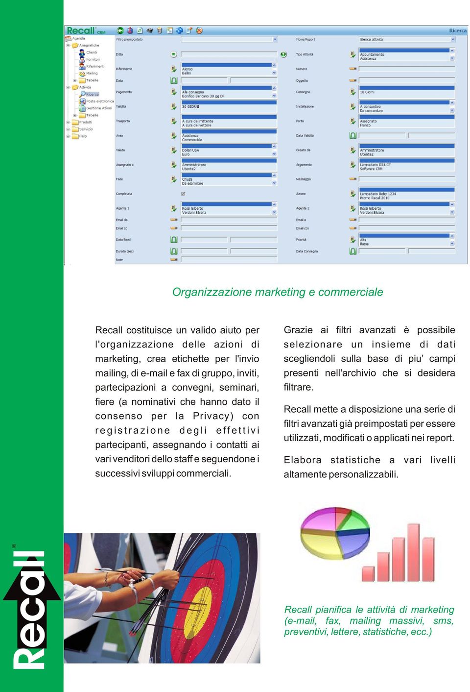 vari venditori dello staff e seguendone i successivi sviluppi commerciali.