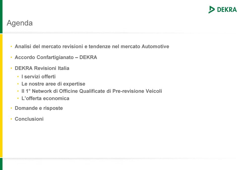 Le nostre aree di expertise Il 1 Network di Officine Qualificate di