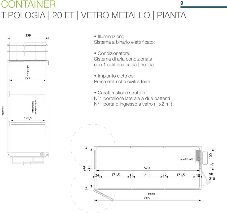 fredda 229 Impianto elettrico: Prese elettriche civili a terra Caratteristiche