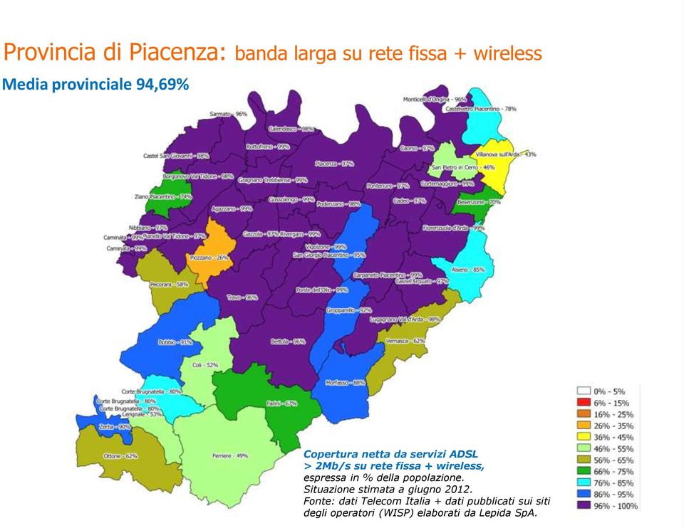 + wireless, Fonte: dati Telecom Italia + dati pubblicati