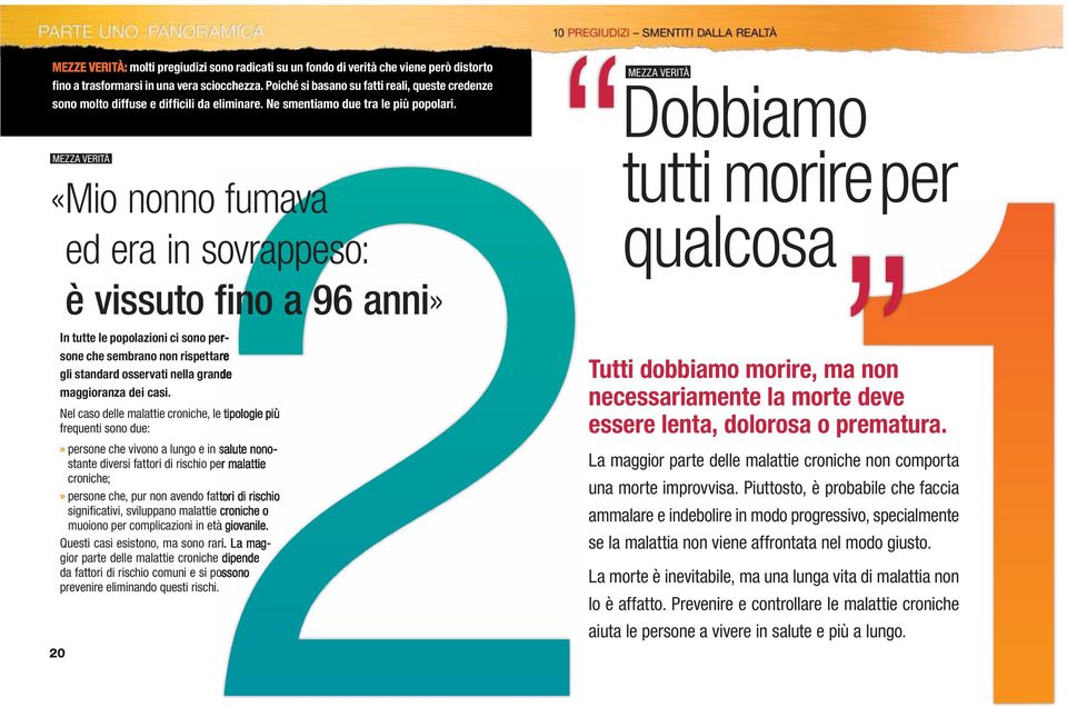 MEZZA VERITÀ «Mio nonno fumava ed era in sovrappeso: è vissuto fino a 96 anni In tutte le popolazioni ci sono persone che sembrano non rispettare gli standard osservati nella grande maggioranza dei