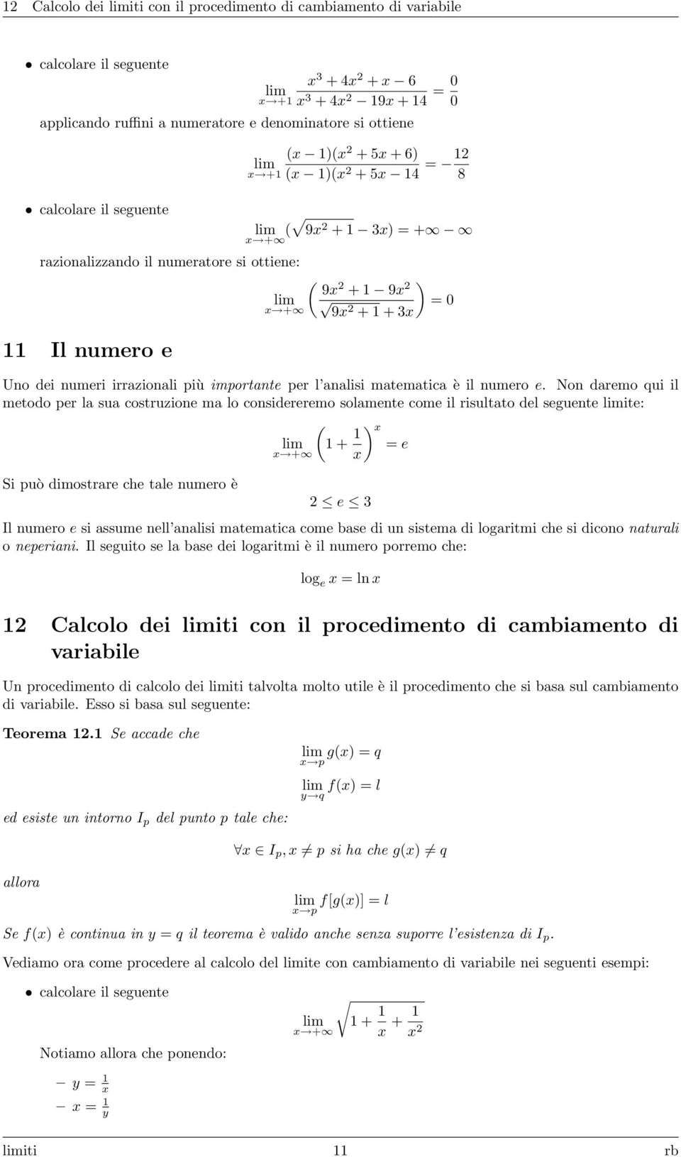 dei numeri irrazionali più importante per l analisi matematica è il numero e.