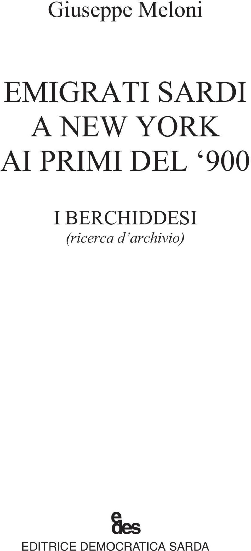 BERCHIDDESI (ricerca d