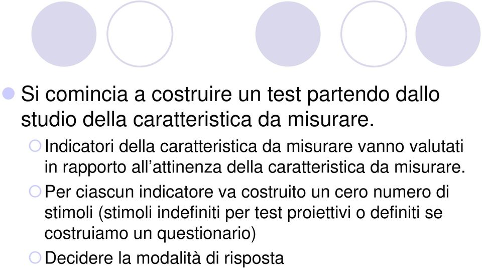 caratteristica da misurare.