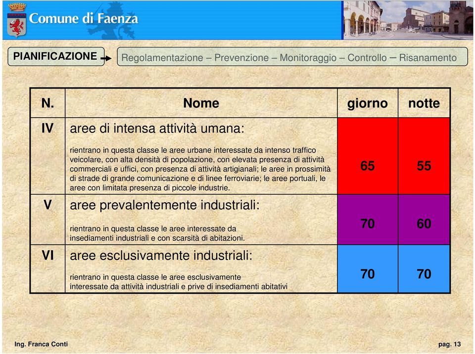 attività commerciali e uffici, con presenza di attività artigianali; le aree in prossimità di strade di grande comunicazione e di linee ferroviarie; le aree portuali, le aree con limitata presenza di