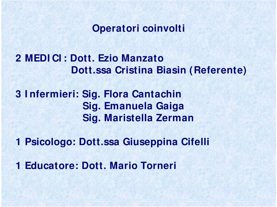 Flora Cantachin Sig. Emanuela Gaiga Sig.