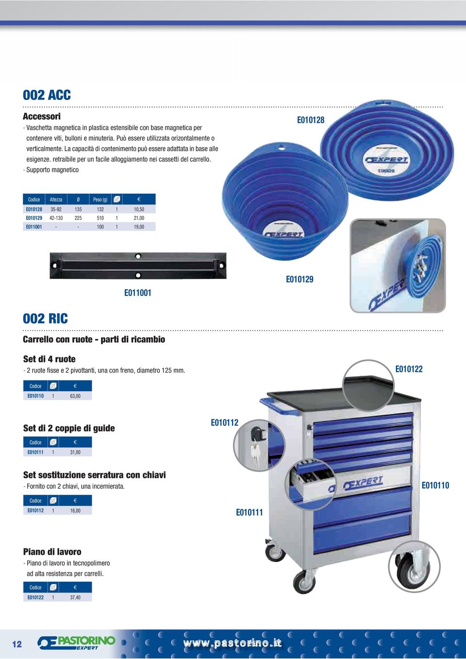 - Supporto magnetico E010128 Codice Altezza Ø Peso (g) E010128 35-92 135 132 1 10,50 E010129 42-130 225 510 1 21,00 E011001 - - 100 1 19,00 E011001 E010129 002 RIC Carrello con ruote - parti di