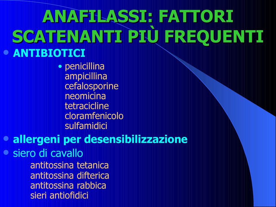 sulfamidici allergeni per desensibilizzazione siero di cavallo