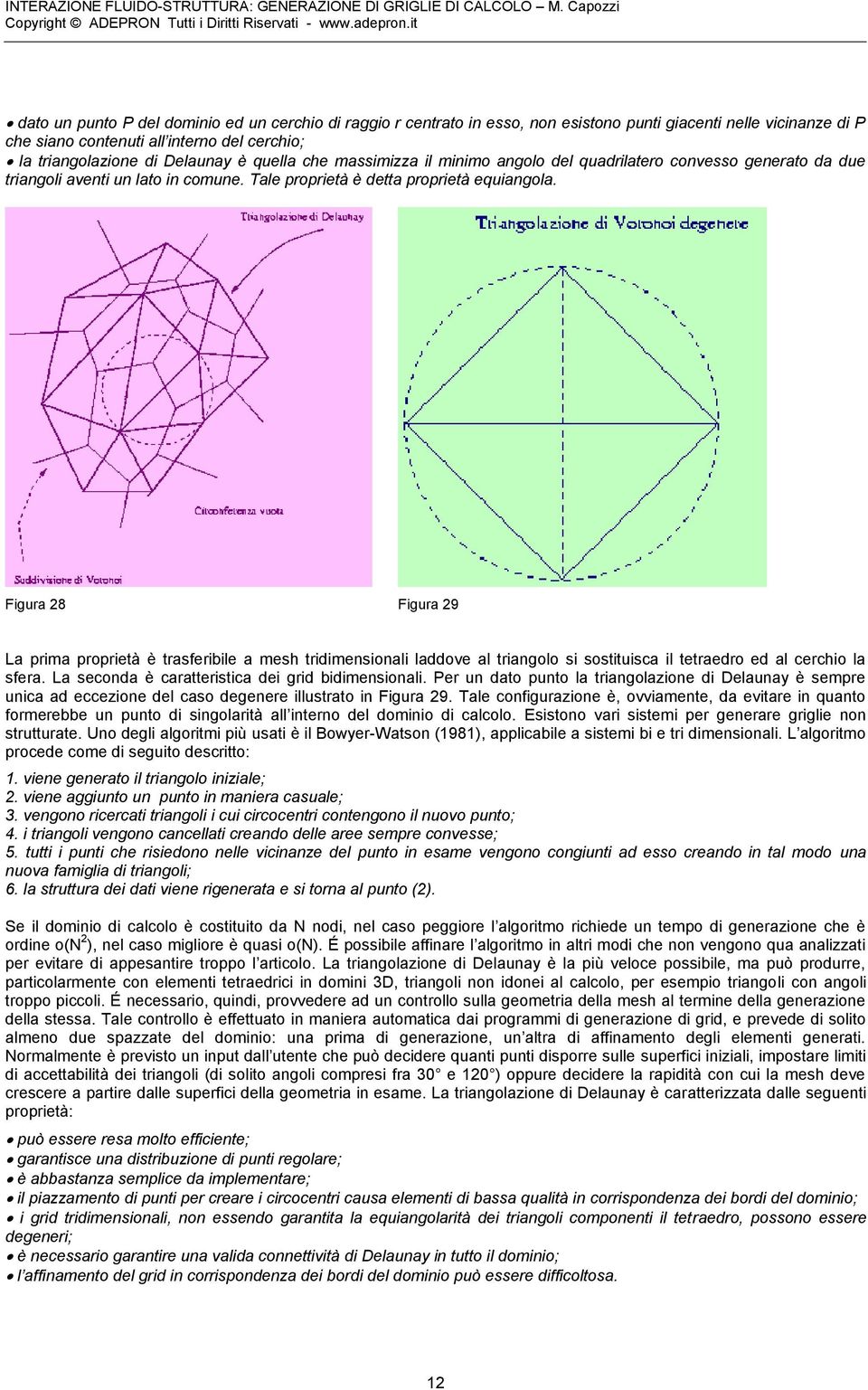 Figura 28 Figura 29 La prima proprietà è trasferibile a mesh tridimensionali laddove al triangolo si sostituisca il tetraedro ed al cerchio la sfera.