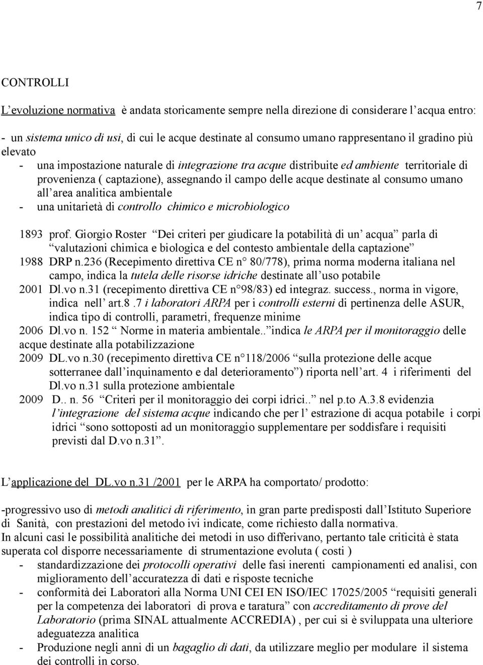 all area analitica ambientale - una unitarietà di controllo chimico e microbiologico 1893 prof.