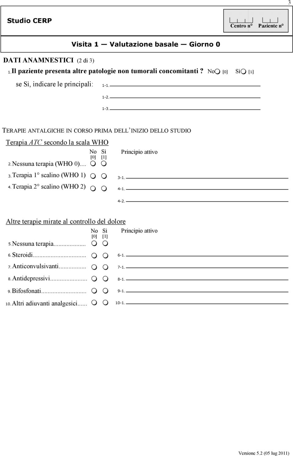 Nessuna terapia (WHO 0)... 3. 4. Terapia 1 scalino (WHO 1) Terapia 2 scalino (WHO 2) Sì [0] [1] Principio attivo 3-4- 4-2.