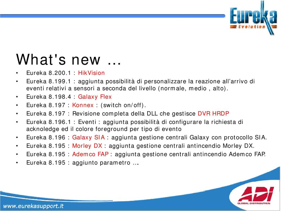 197 : Konnex :(switch on/off). Eureka 8.197 : Revisione completa della DLL che gestisce DVR HRDP Eureka 8.196.