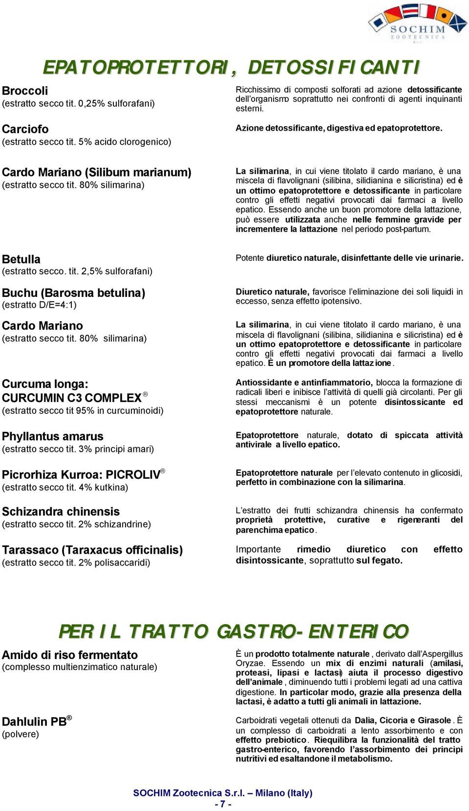 5% acido clorogenico) Azione detossificante, digestiva ed epatoprotettore. Cardo Mariano (Silibum marianum) (estratto secco tit.